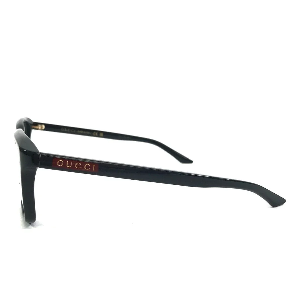 Gucci Eyeglasses Frames GG2081O 007 Polished Black Rectangle Full Rim 53-19-145